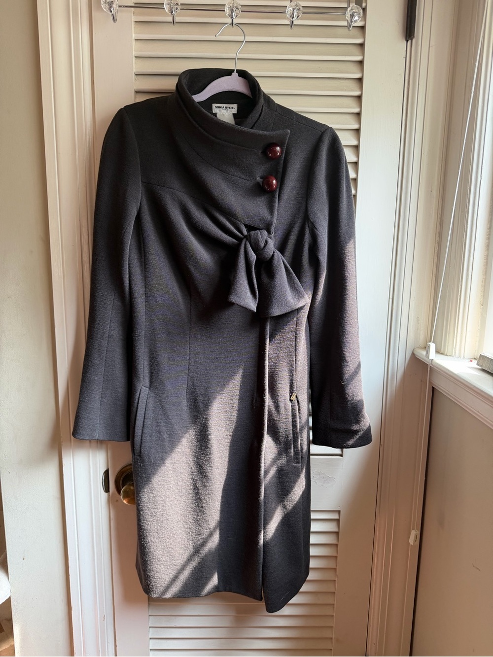 Sonia Rykiel Paris Brown Wool Blend Long Coat | Size 38 | Designer Vintage